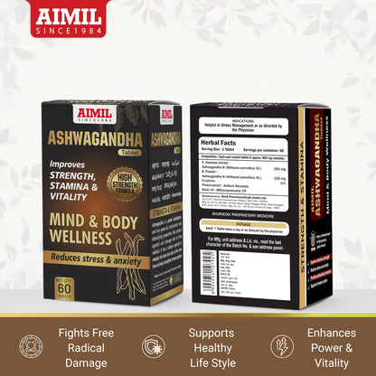 Ashwagandha Tablet (60 Tablets) Improve Strength & Stamina