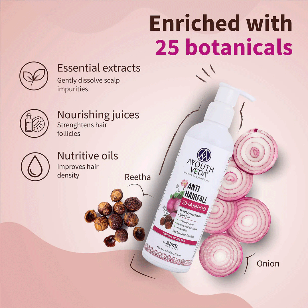 Ayouthveda Anti-Hair Fall Shampoo with Onion and Coffee  200ml