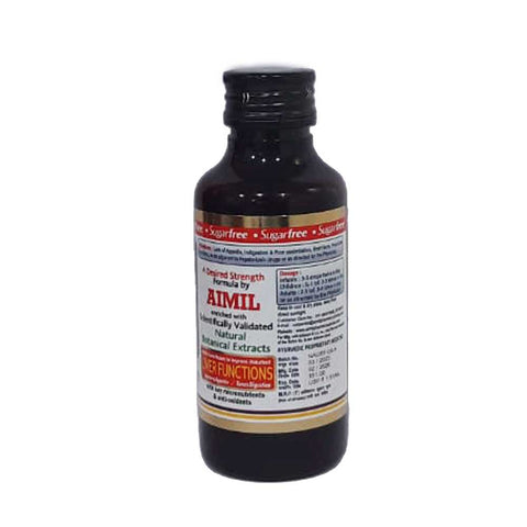 Aimil Amlycure D S Syrup Sugar Free 100 Ml Back side