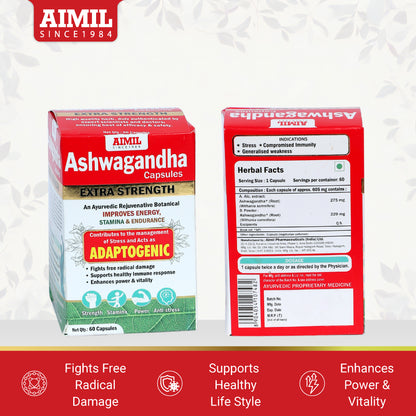 Aimil Ashwagandha Capsules (60 capsules)