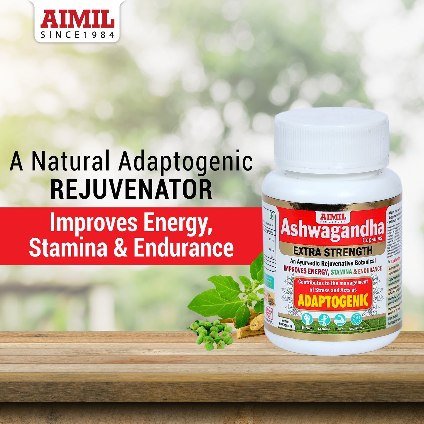 Aimil Ashwagandha Capsules (60 capsules)