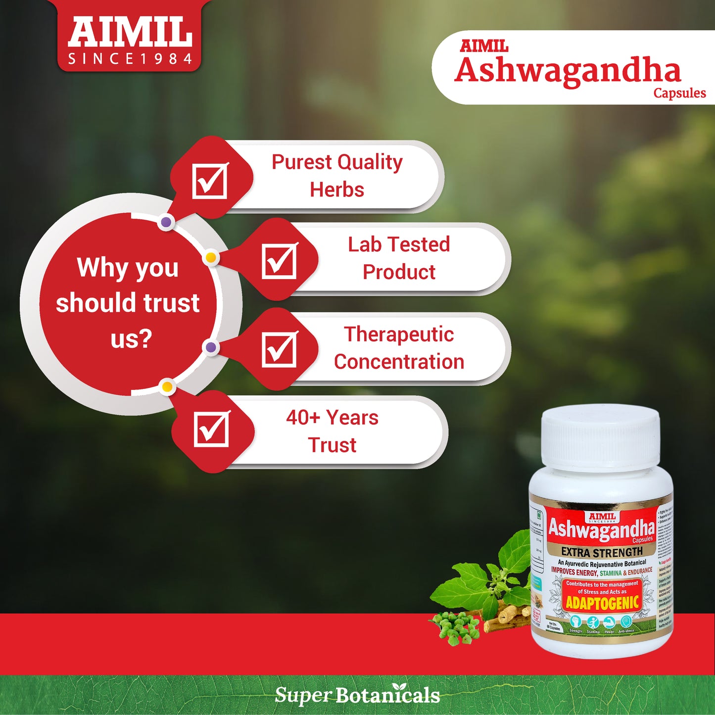 Aimil Ashwagandha Capsules (60 capsules)