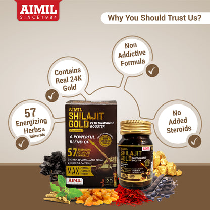 Aimil Shilajit Gold Capsules – Performance Booster