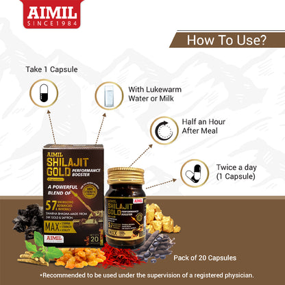 Aimil Shilajit Gold Capsules – Performance Booster