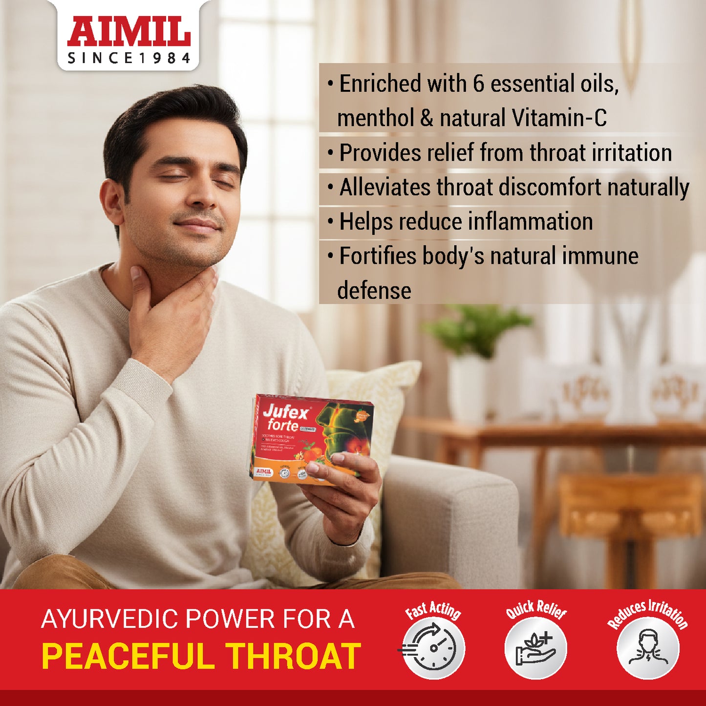 Aimil Jufex Forte Lozenges (3 X 12 Lozenges)