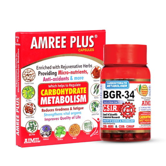 Carbohydrate Metaboliser Combo Pack( BGR-34 Tablets + Amree plus capsules)