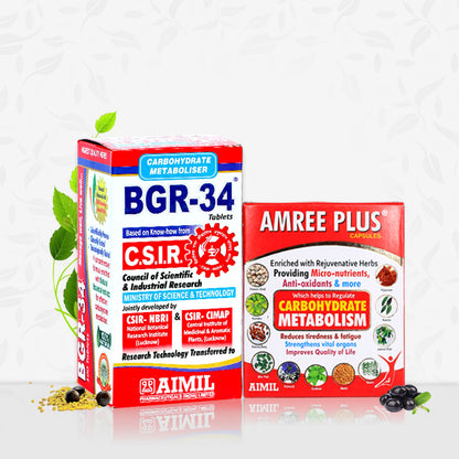 Carbohydrate Metaboliser Combo Pack( BGR-34 Tablets + Amree plus capsules)