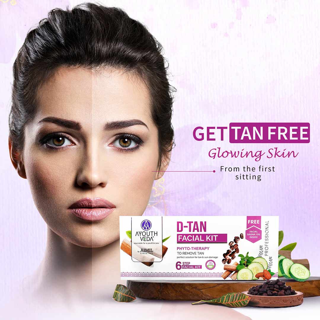 Ayouthveda D-Tan Face Pack Powder For Tan Removal 80gm (10gX8 Sachets)