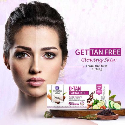 Ayouthveda D-Tan Face Pack Powder For Tan Removal 80gm (10gX8 Sachets)