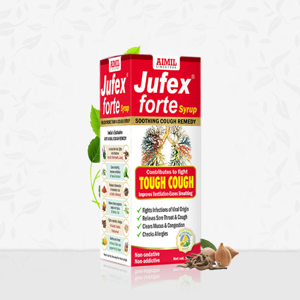 Buy AIMIL Jufex Forte Syrup Relieves Cough, Sore Throat, Congestion