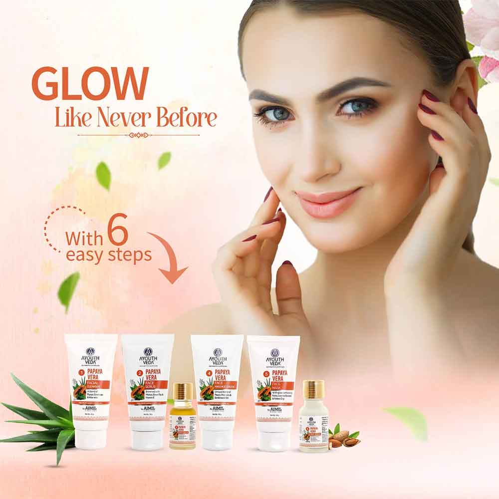 Ayouthveda Papaya Vera Facial Kit for glowing skin 230g