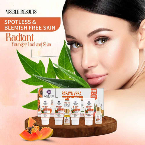 Ayouthveda Papaya Vera Facial Kit for glowing skin 230g