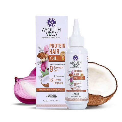 Ayouthveda Protein Hair Oil With Bhringraj and Coffee Beans - (100ml)