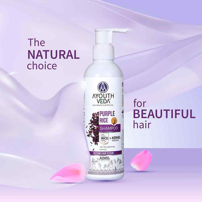 Ayouthveda Purple Rice Shampoo with Rice Water & Kernel Protein (200ml)