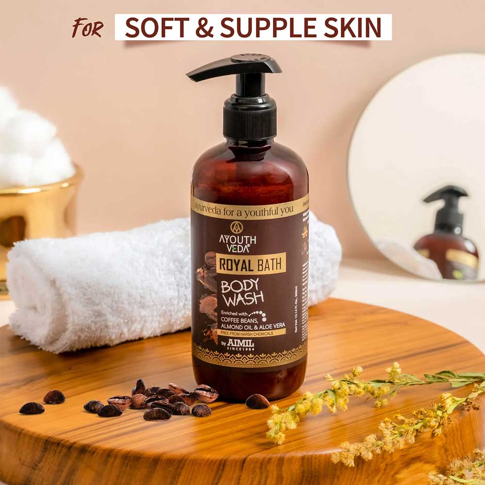 Ayouthveda Royal Bath Body Wash with Coffee & Aloe vera 300ml