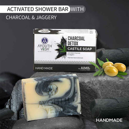 Ayouthveda Charcoal Detox Handmade Castile Soap 110gm
