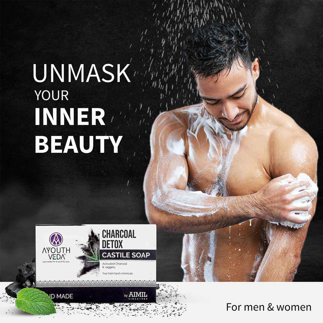 Ayouthveda Charcoal Detox Handmade Castile Soap 110gm