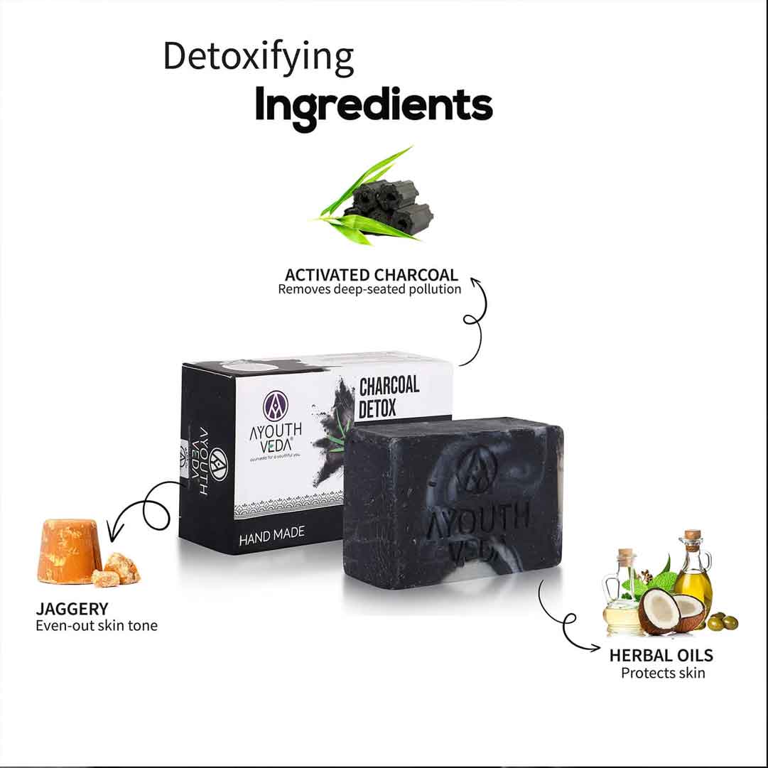 Ayouthveda Charcoal Detox Handmade Castile Soap 110gm