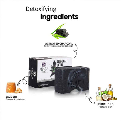 Ayouthveda Charcoal Detox Handmade Castile Soap 110gm