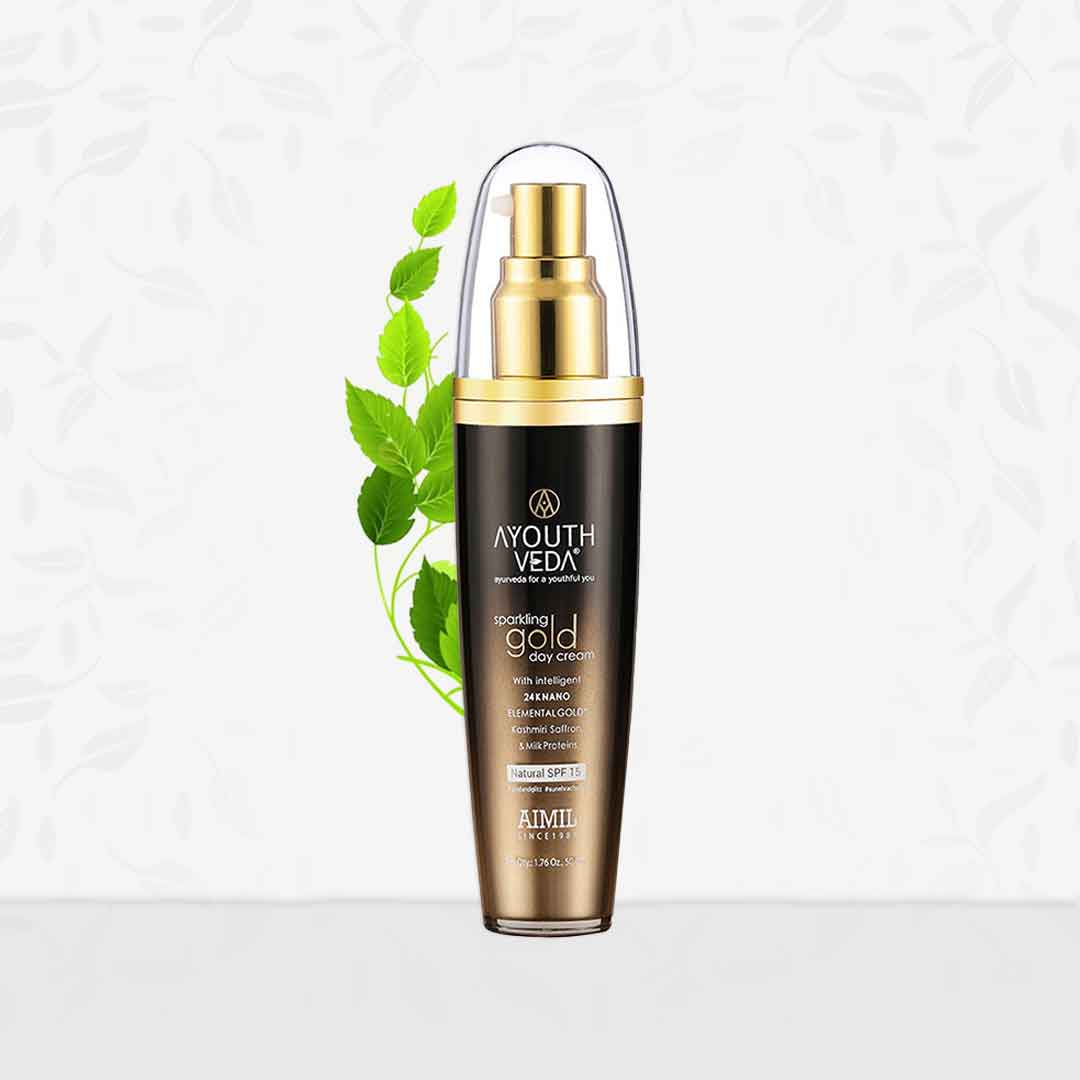 Ayouthveda Sparkling Gold Day Cream With 24k Gold & Saffron (50gm)