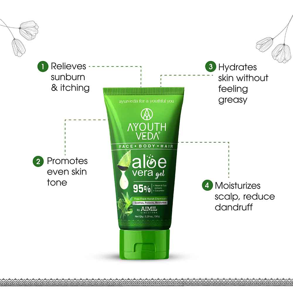 Buy Ayouthveda Aloe Vera Gel gets easily absorbed into the skin