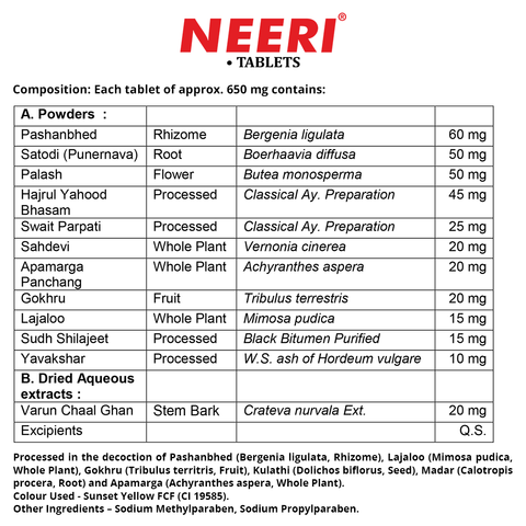 Buy Neeri Tablet, Ayurvedic Tablet For Online India – AIMIL